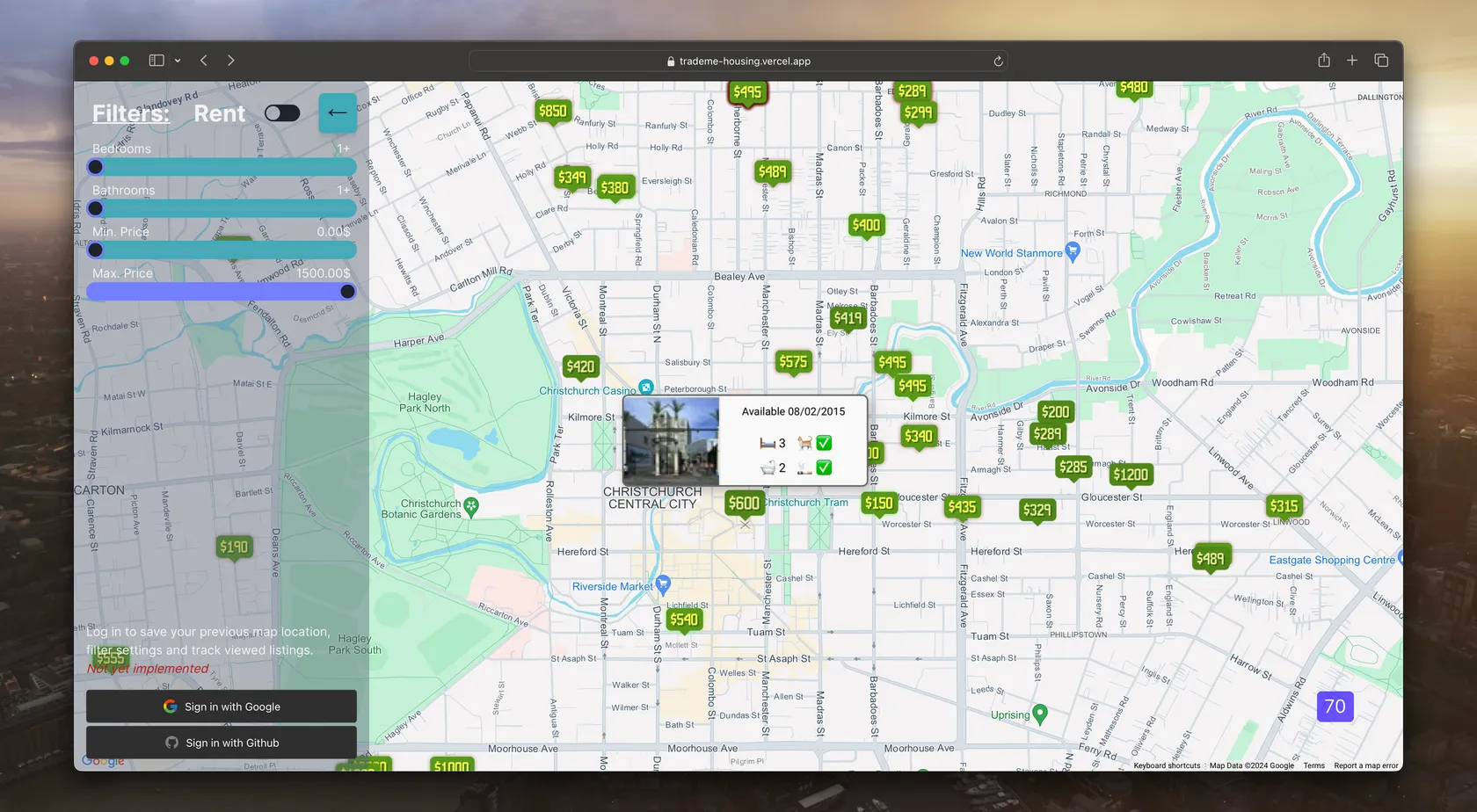 Preview image for TradeMe Housing Map